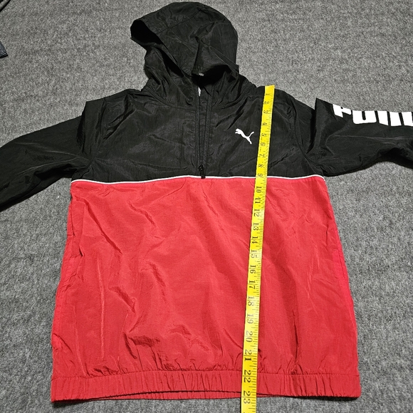 NWT PUMA Boys 2pc Tracksuit Jacket Joggers Black Red Set Size L 10/12 - Picture 9 of 15